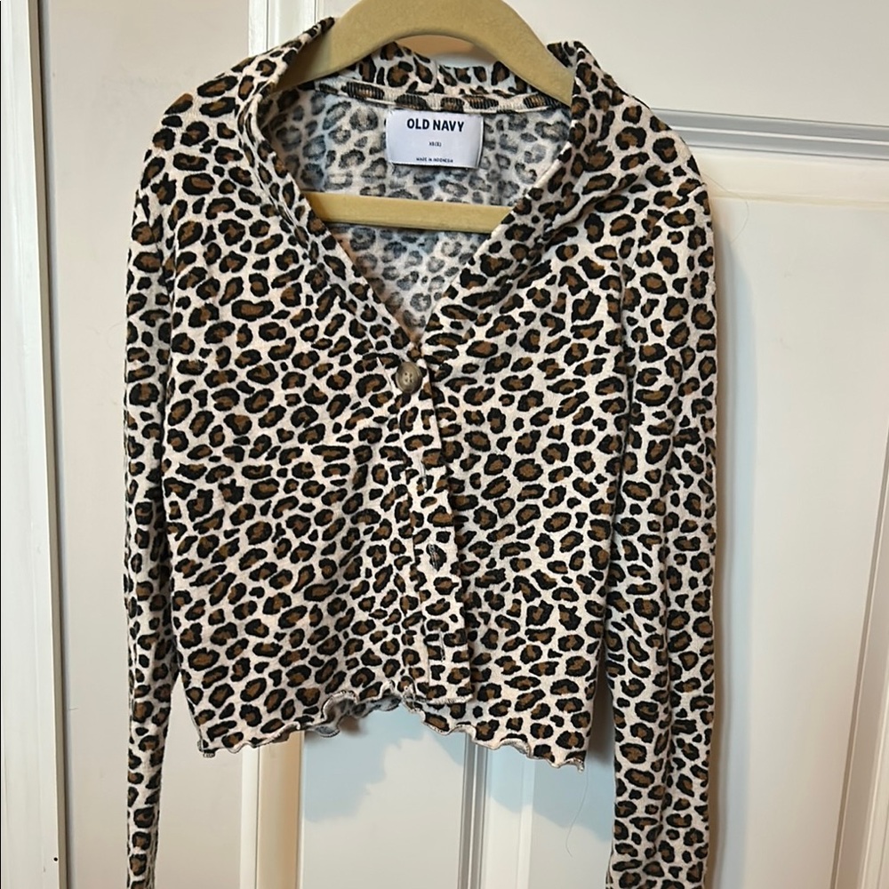 Old Navy Leopard Print Cardigan